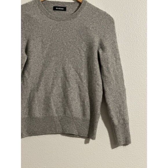 Naadam 100% Cashmere Sweater Pullover Crew Gray Medium - Picture 5 of 9